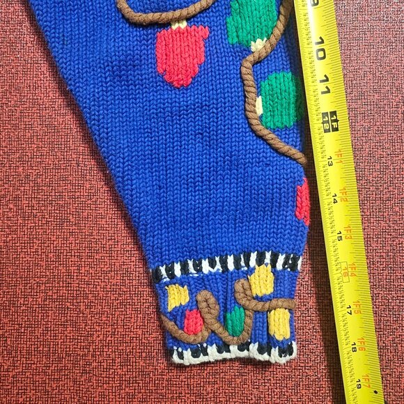 Lisa Coufal Just Better Sweaters Sz 1/M Rudolph Christmas Cardigan Hand Knit VTG - Picture 8 of 8